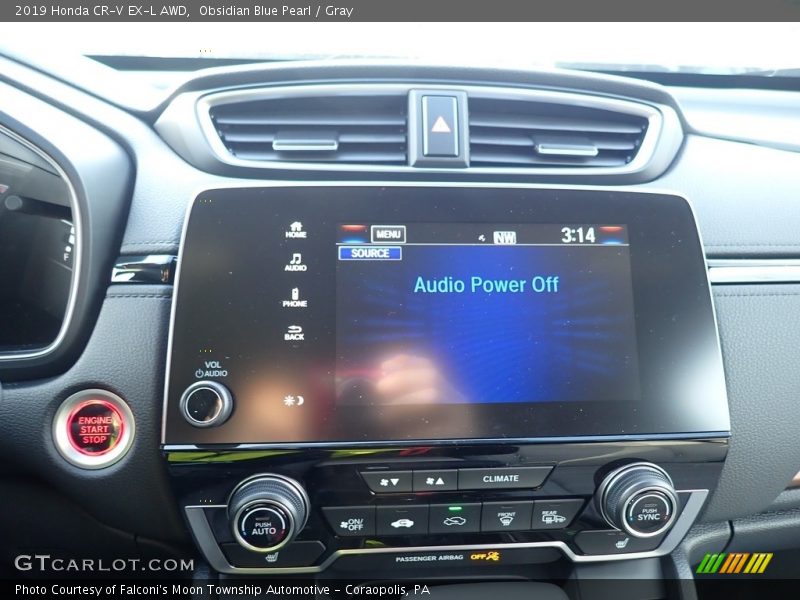 Obsidian Blue Pearl / Gray 2019 Honda CR-V EX-L AWD