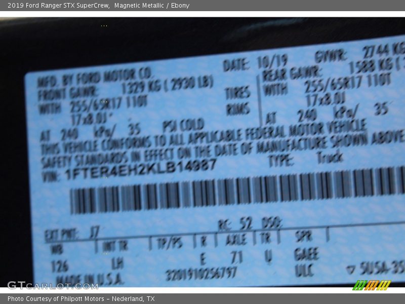 Magnetic Metallic / Ebony 2019 Ford Ranger STX SuperCrew