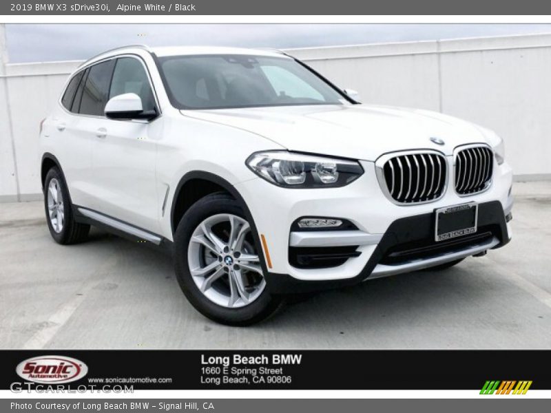 Alpine White / Black 2019 BMW X3 sDrive30i