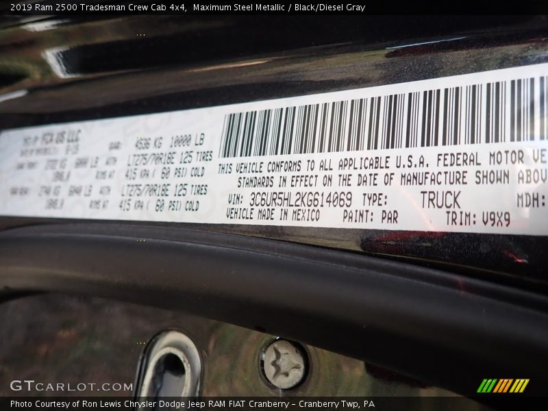 Maximum Steel Metallic / Black/Diesel Gray 2019 Ram 2500 Tradesman Crew Cab 4x4