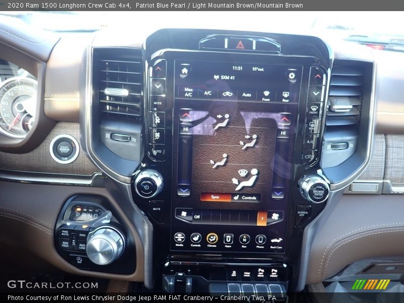 Patriot Blue Pearl / Light Mountain Brown/Mountain Brown 2020 Ram 1500 Longhorn Crew Cab 4x4