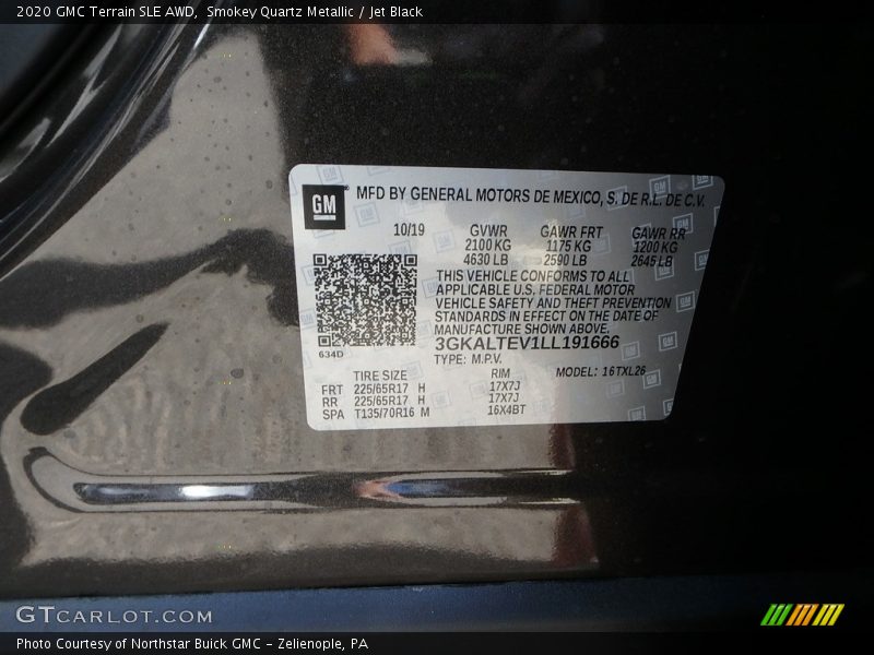 Smokey Quartz Metallic / Jet Black 2020 GMC Terrain SLE AWD