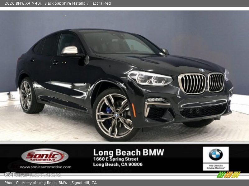 Black Sapphire Metallic / Tacora Red 2020 BMW X4 M40i