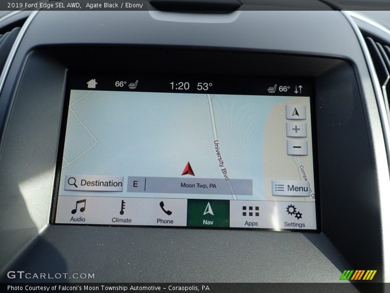 Navigation of 2019 Edge SEL AWD