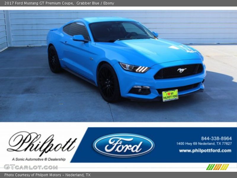 Grabber Blue / Ebony 2017 Ford Mustang GT Premium Coupe