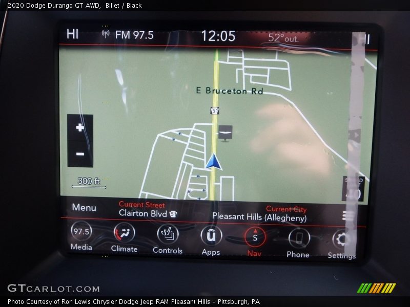 Navigation of 2020 Durango GT AWD