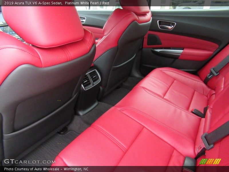 Platinum White Pearl / Red 2019 Acura TLX V6 A-Spec Sedan