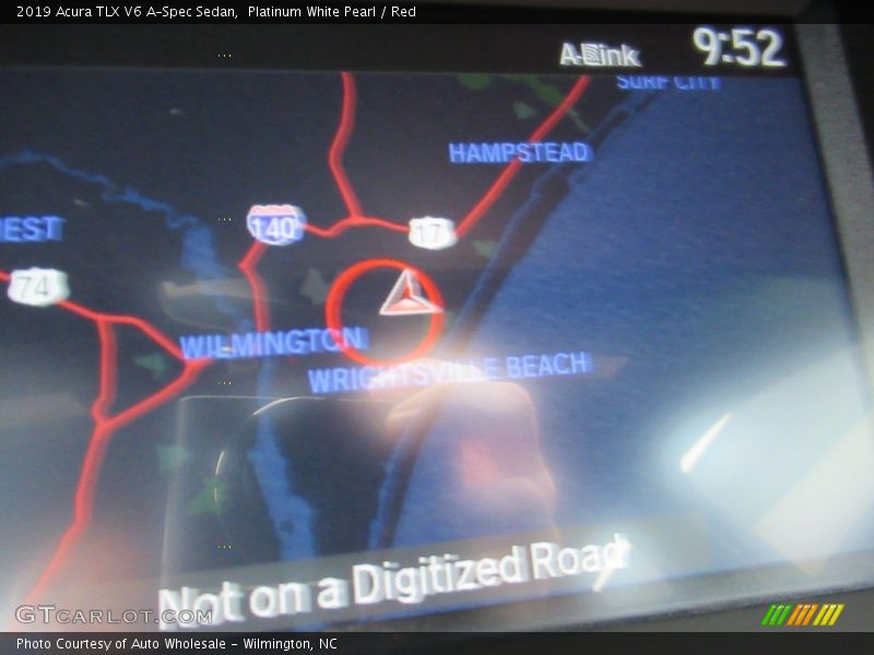 Platinum White Pearl / Red 2019 Acura TLX V6 A-Spec Sedan