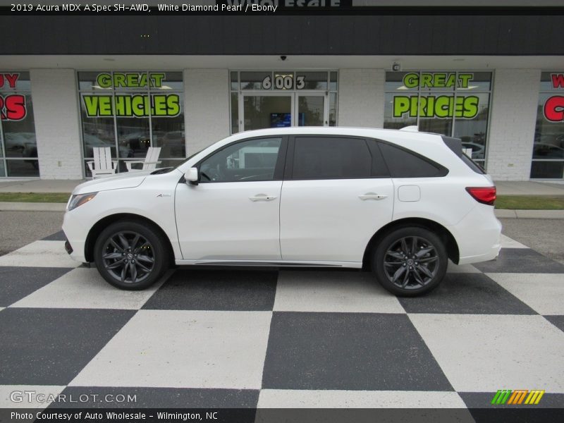White Diamond Pearl / Ebony 2019 Acura MDX A Spec SH-AWD