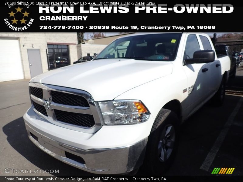 Bright White / Black/Diesel Gray 2019 Ram 1500 Classic Tradesman Crew Cab 4x4