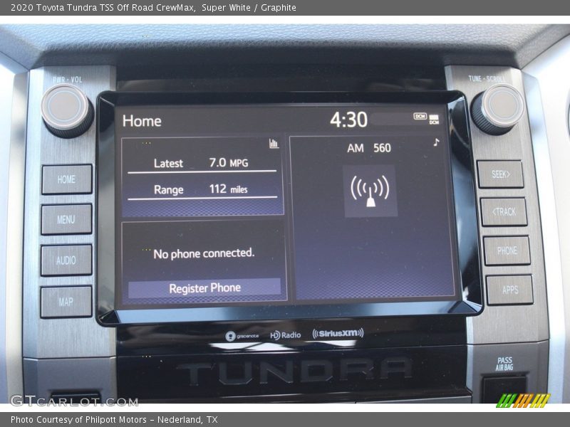 Super White / Graphite 2020 Toyota Tundra TSS Off Road CrewMax