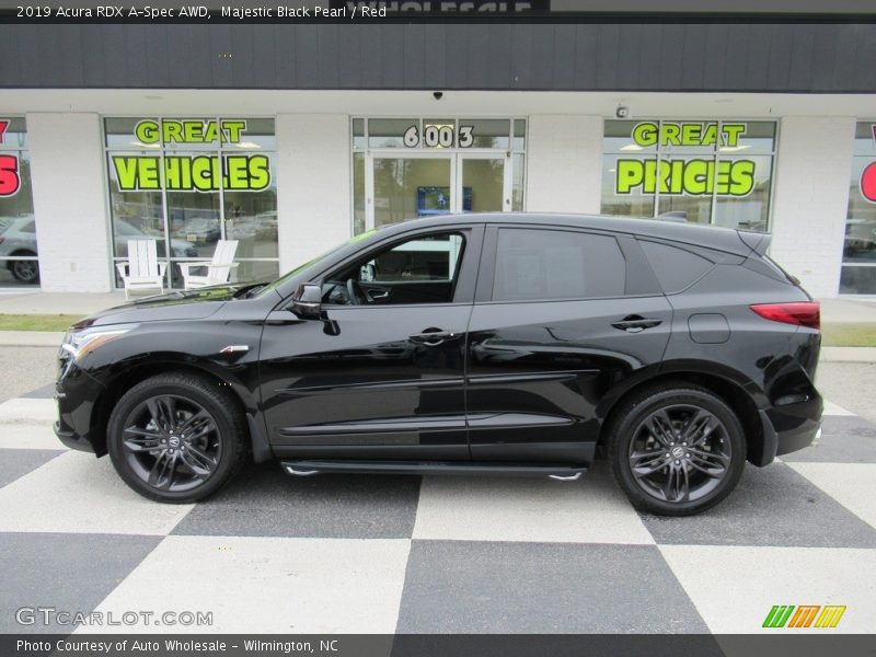 Majestic Black Pearl / Red 2019 Acura RDX A-Spec AWD
