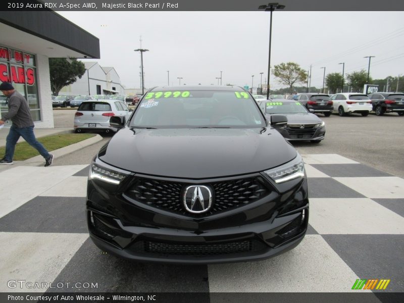 Majestic Black Pearl / Red 2019 Acura RDX A-Spec AWD