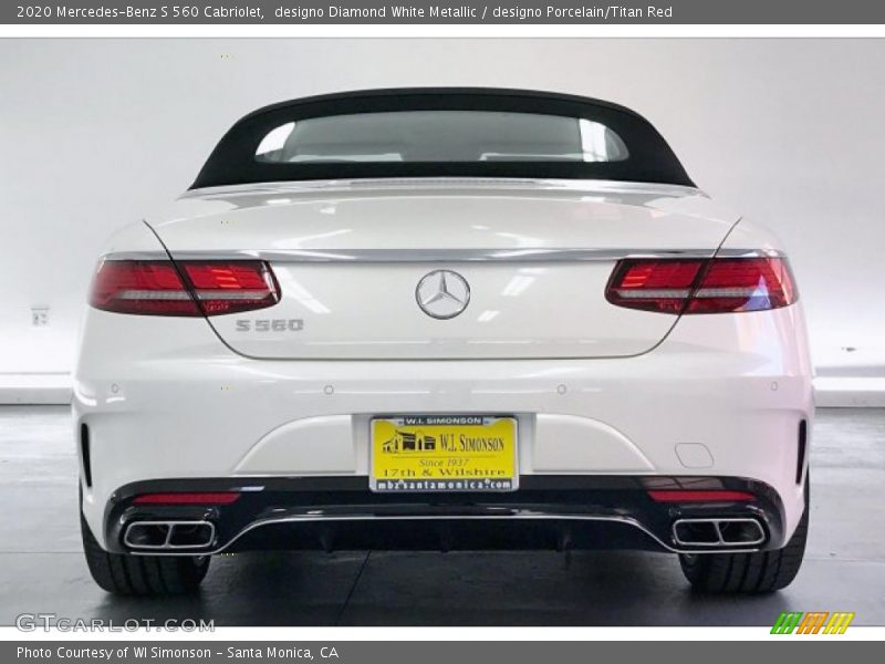 designo Diamond White Metallic / designo Porcelain/Titan Red 2020 Mercedes-Benz S 560 Cabriolet