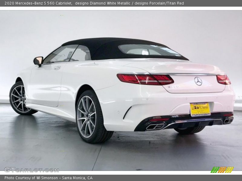 designo Diamond White Metallic / designo Porcelain/Titan Red 2020 Mercedes-Benz S 560 Cabriolet
