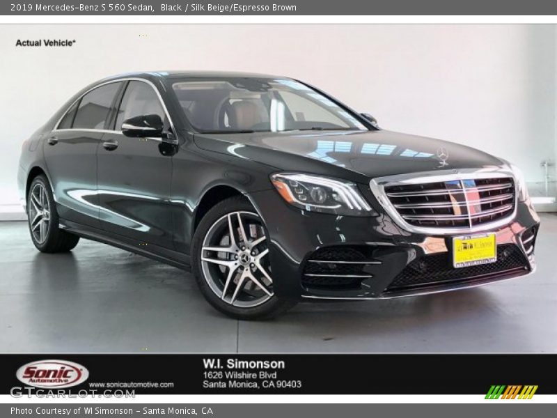 Black / Silk Beige/Espresso Brown 2019 Mercedes-Benz S 560 Sedan