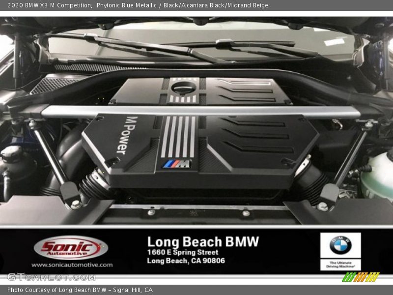 Phytonic Blue Metallic / Black/Alcantara Black/Midrand Beige 2020 BMW X3 M Competition