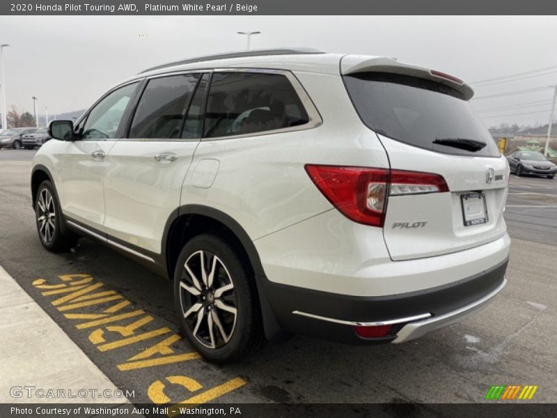 Platinum White Pearl / Beige 2020 Honda Pilot Touring AWD