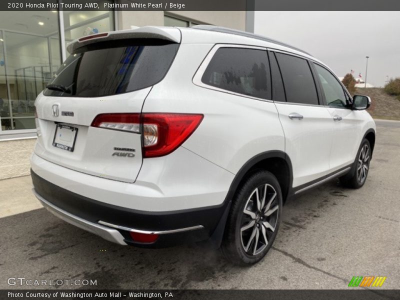 Platinum White Pearl / Beige 2020 Honda Pilot Touring AWD