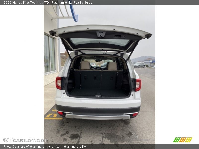 Platinum White Pearl / Beige 2020 Honda Pilot Touring AWD