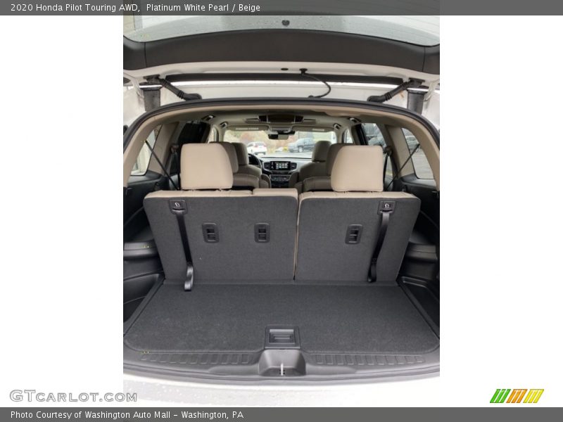 Platinum White Pearl / Beige 2020 Honda Pilot Touring AWD