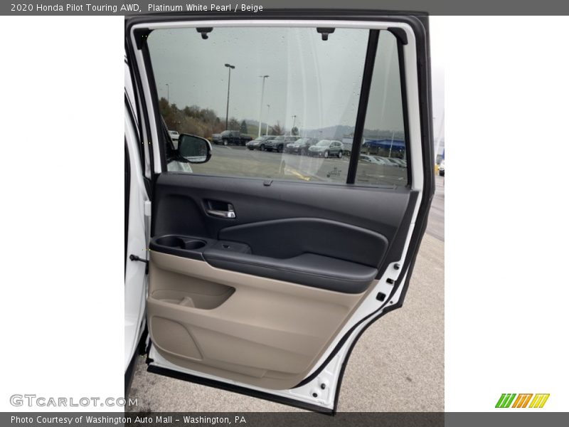 Platinum White Pearl / Beige 2020 Honda Pilot Touring AWD