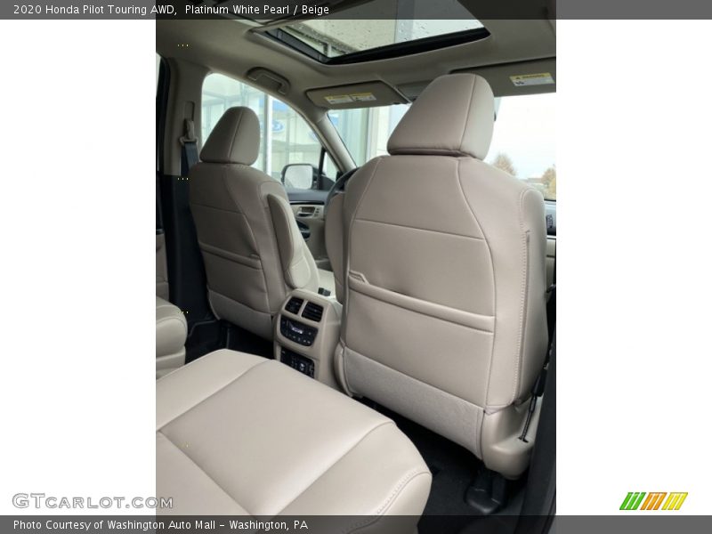 Platinum White Pearl / Beige 2020 Honda Pilot Touring AWD