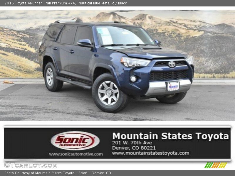 Nautical Blue Metallic / Black 2016 Toyota 4Runner Trail Premium 4x4