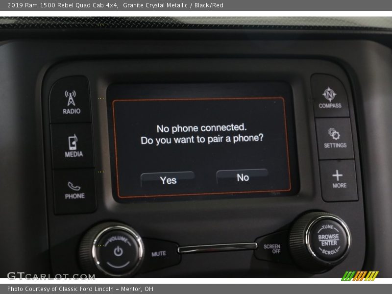 Granite Crystal Metallic / Black/Red 2019 Ram 1500 Rebel Quad Cab 4x4