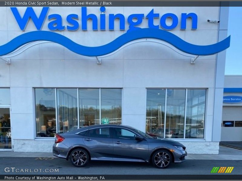 Modern Steel Metallic / Black 2020 Honda Civic Sport Sedan