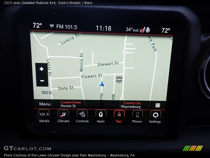 Navigation of 2020 Gladiator Rubicon 4x4