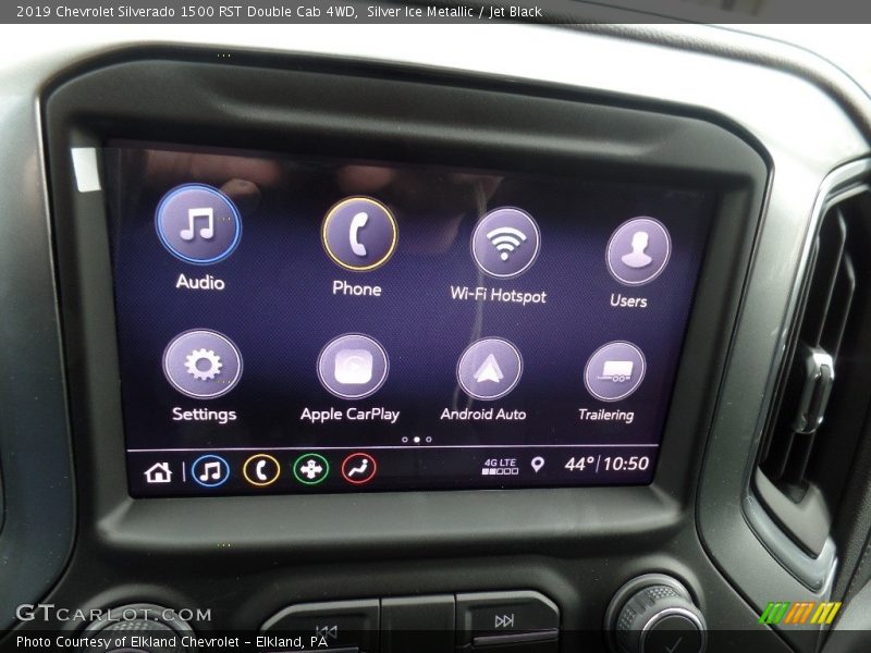 Silver Ice Metallic / Jet Black 2019 Chevrolet Silverado 1500 RST Double Cab 4WD