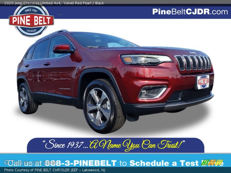 Velvet Red Pearl / Black 2020 Jeep Cherokee Limited 4x4