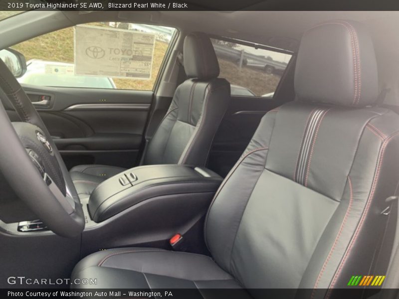Blizzard Pearl White / Black 2019 Toyota Highlander SE AWD