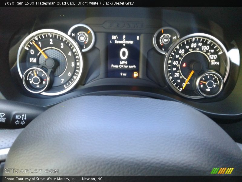 Bright White / Black/Diesel Gray 2020 Ram 1500 Tradesman Quad Cab