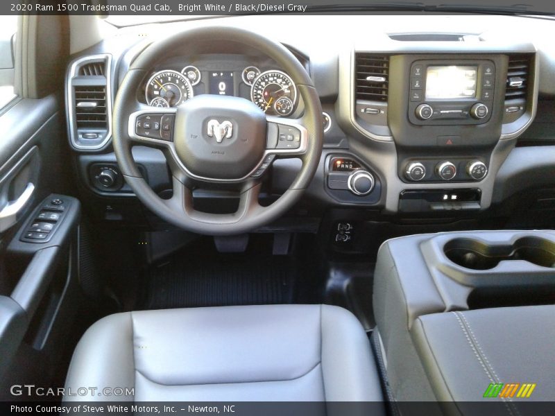 Bright White / Black/Diesel Gray 2020 Ram 1500 Tradesman Quad Cab