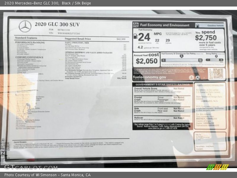 Black / Silk Beige 2020 Mercedes-Benz GLC 300