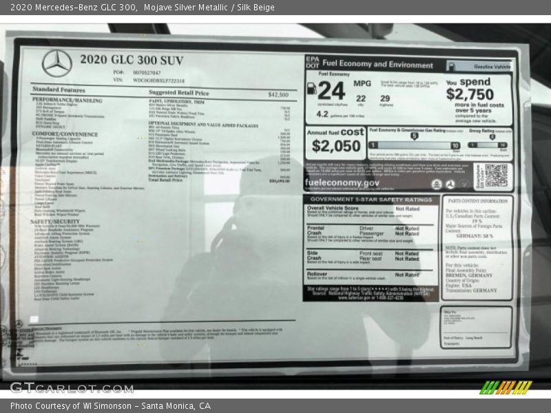 Mojave Silver Metallic / Silk Beige 2020 Mercedes-Benz GLC 300