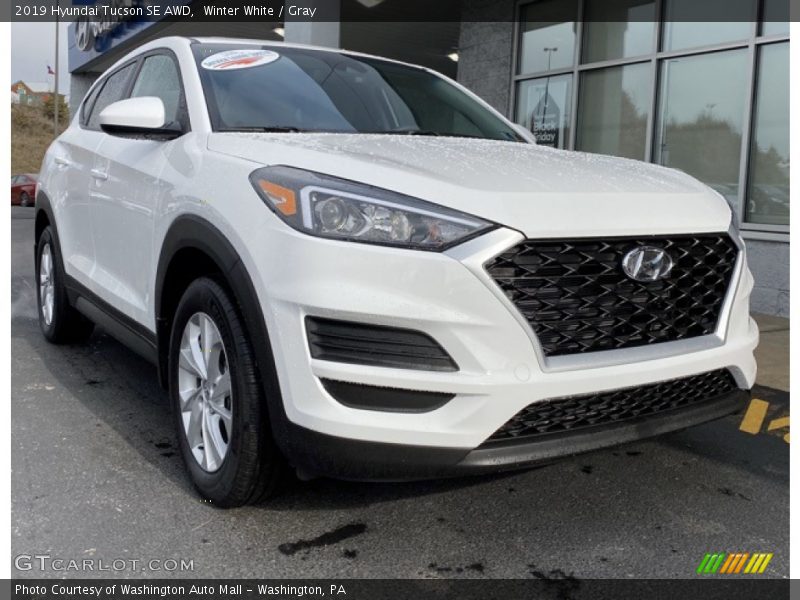 Winter White / Gray 2019 Hyundai Tucson SE AWD