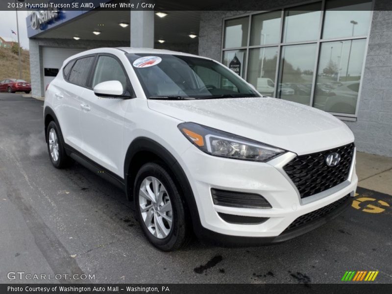 Winter White / Gray 2019 Hyundai Tucson SE AWD