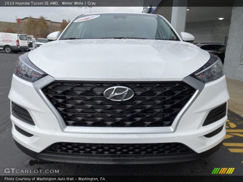 Winter White / Gray 2019 Hyundai Tucson SE AWD