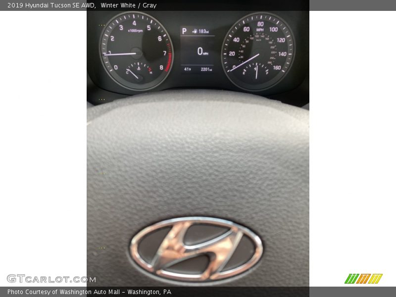 Winter White / Gray 2019 Hyundai Tucson SE AWD