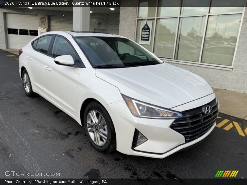 Quartz White Pearl / Black 2020 Hyundai Elantra Value Edition