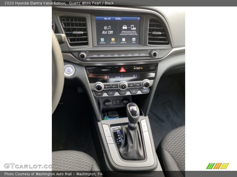 Quartz White Pearl / Black 2020 Hyundai Elantra Value Edition