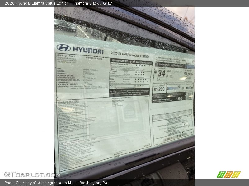 Phantom Black / Gray 2020 Hyundai Elantra Value Edition