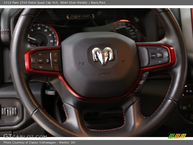 Billett Silver Metallic / Black/Red 2019 Ram 1500 Rebel Quad Cab 4x4