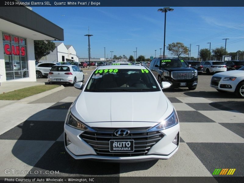 Quartz White Pearl / Beige 2019 Hyundai Elantra SEL