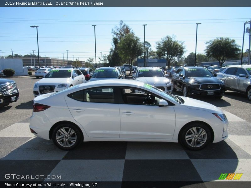 Quartz White Pearl / Beige 2019 Hyundai Elantra SEL