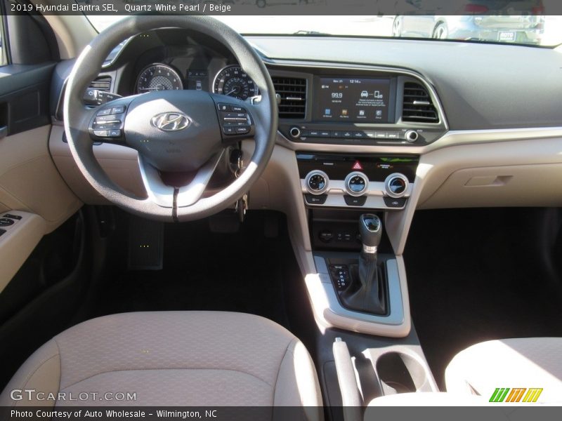 Quartz White Pearl / Beige 2019 Hyundai Elantra SEL