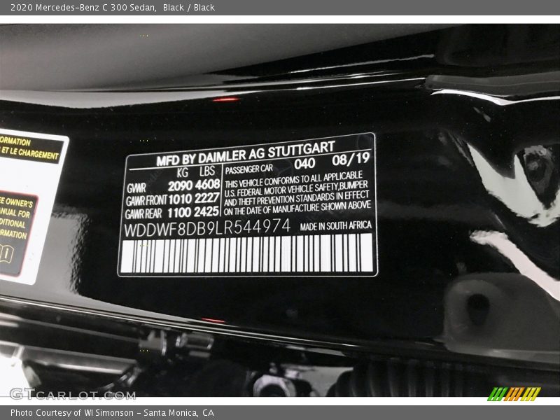 Black / Black 2020 Mercedes-Benz C 300 Sedan